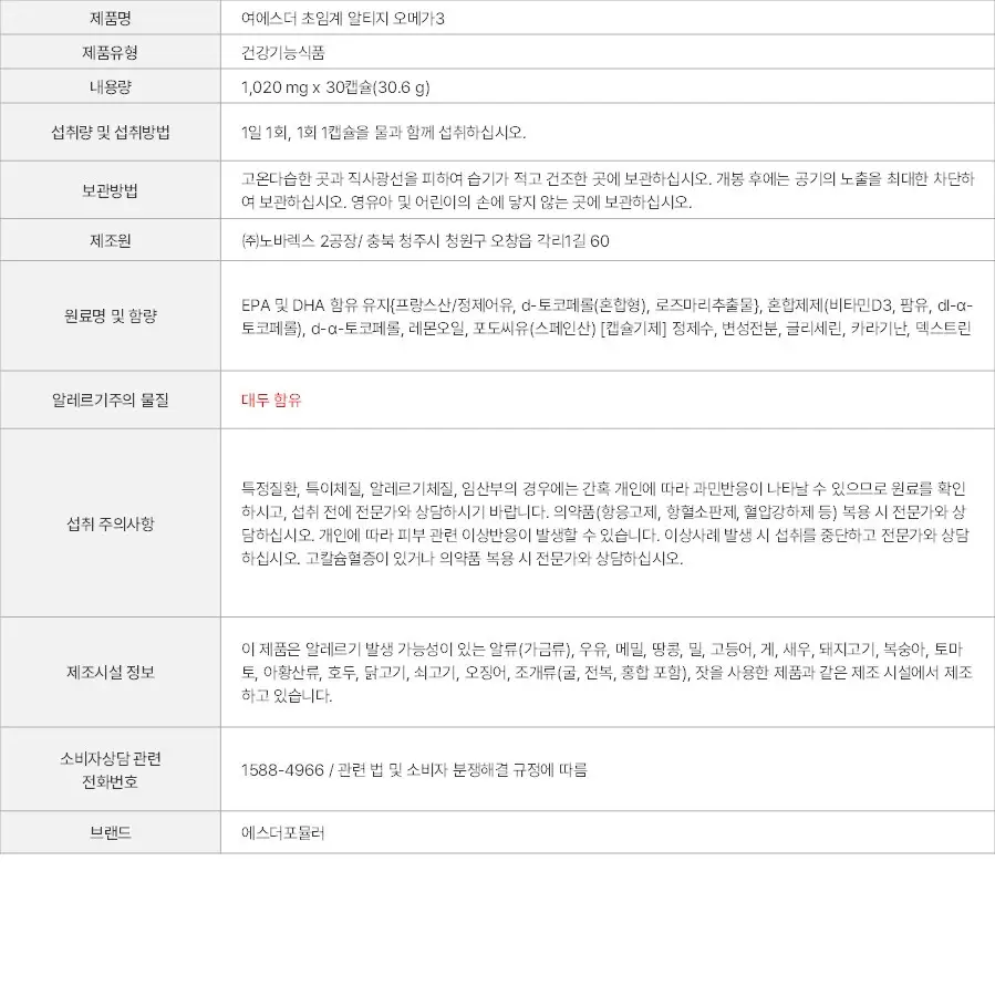 [키링증정/1+1더블기획] 여에스더 초임계 알티지 오메가3 파워퍼프걸 에디션 (총 2개월분) 상세페이지 2
